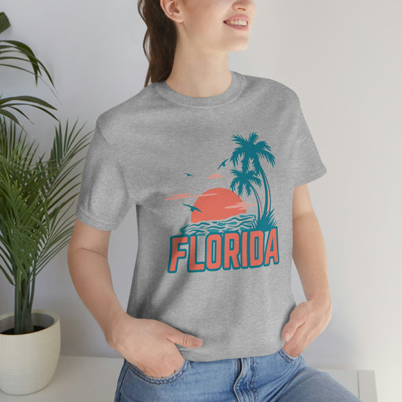 Florida T-Shirt - Retro Palm Tree & Beach Unisex Florida Shirt