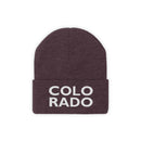 Colorado Beanie - Adult Embroidered Two Line Colorado Knit Hat-25