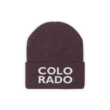 Buy maroon Colorado Beanie - Adult Embroidered Two Line Colorado Knit Hat