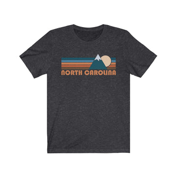 Buy dark-grey-heather North Carolina T-Shirt - Retro Mountain Adult Unisex North Carolina T Shirt