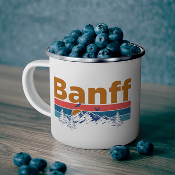Banff, Canada Camp Mug - Mountain Sunset Enamel Campfire Banff Mug