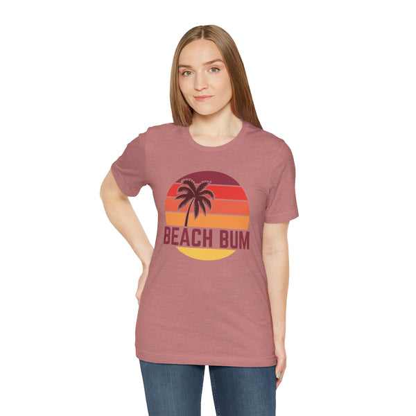 Beach Bum T-Shirt - Retro Palm Tree Unisex Beach Bum Shirt