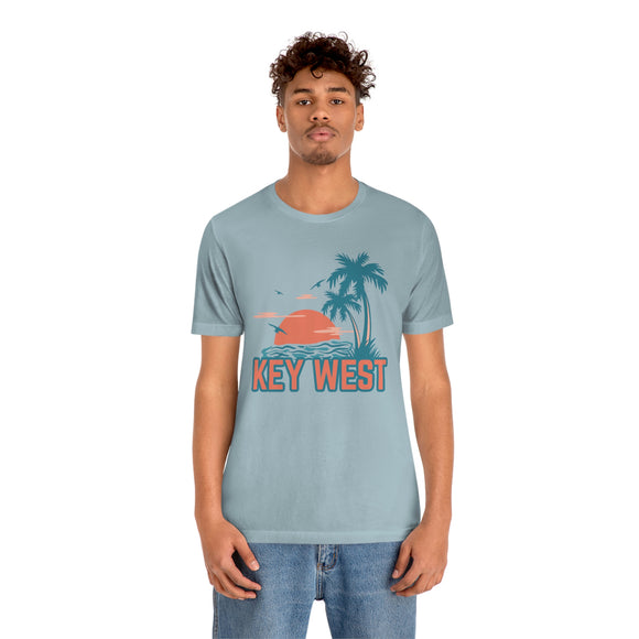 Key West, Florida T-Shirt - Retro Palm Tree & Beach Unisex Key West Shirt