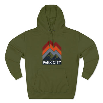 Buy army-green Premium Park City, Utah Hoodie - Retro Unisex Sweatshirt - Retro Stripe