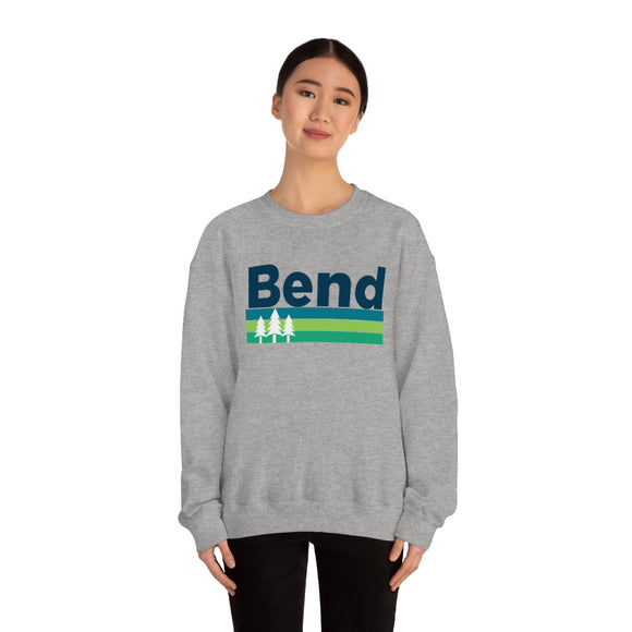 Bend, Oregon Sweatshirt - Retro Trees Unisex