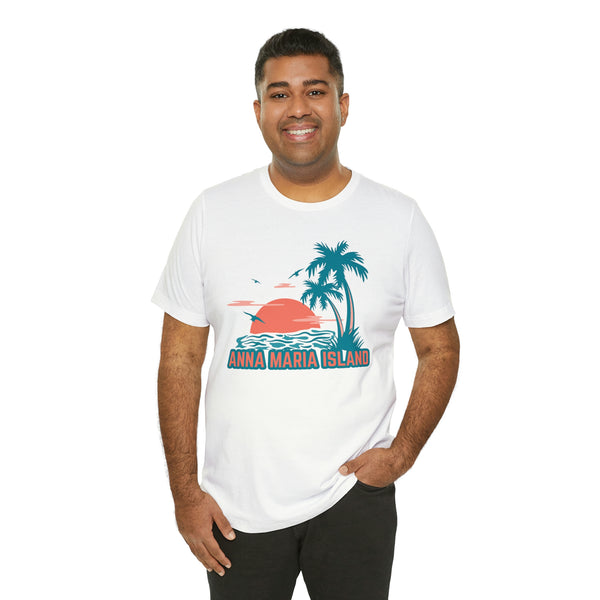 Anna Maria Island, Florida T-Shirt - Retro Palm Tree & Beach Unisex Anna Maria Island Shirt