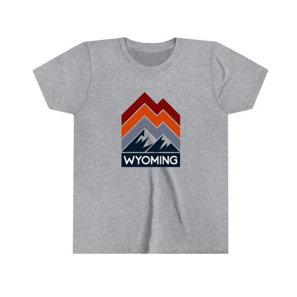 Wyoming Youth T-Shirt - Mountain Lines Wyoming Kid's TShirt