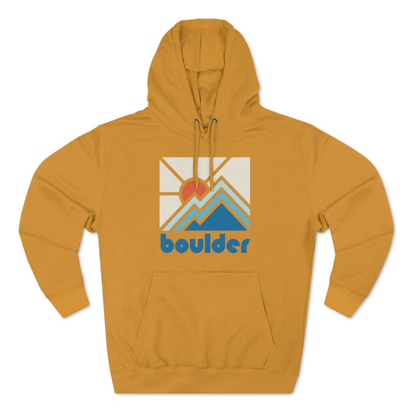 Premium Boulder, Colorado Hoodie - Min Mountain Unisex Sweatshirt