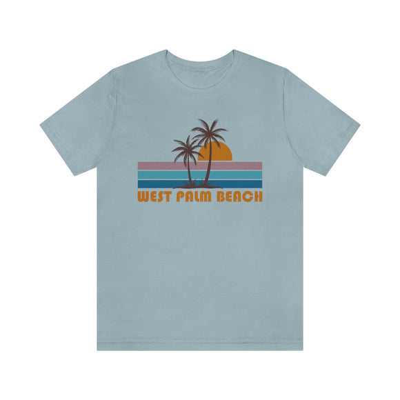 West Palm Beach, Florida T-Shirt - Retro Palm Tree Unisex West Palm Beach Shirt