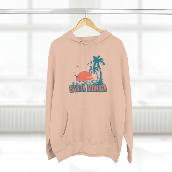 Premium Santa Monica, California Hoodie - Palm Tree Unisex Sweatshirt