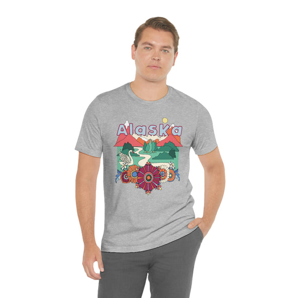 Alaska Shirt, Alaska Retro T-Shirt, Hippie Style Alaska tee, Alaska Mountain Shirt