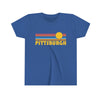 Pittsburgh Youth T-Shirt - Retro Sun Pennsylvania Kid's TShirt