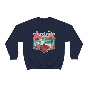 Buy navy Montana Sweatshirt - Boho / Hippie Unisex