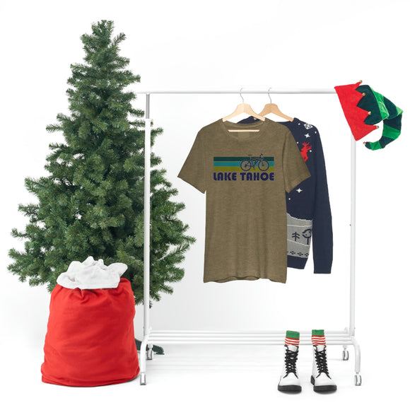 Lake Tahoe T-Shirt - Retro Mountain Bike Adult Unisex Lake Tahoe, Idaho T Shirt