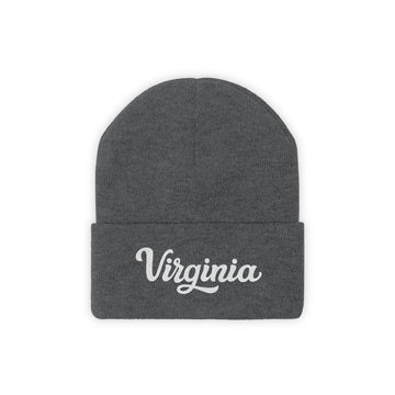 Buy graphite-heather Virginia Beanie - Adult Hand Lettered Embroidered Virginia Knit Hat