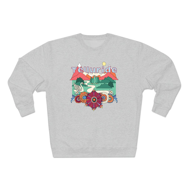 Premium Telluride, Colorado Crewneck Sweatshirt - Retro Unisex Sweatshirt