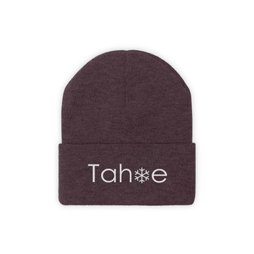 Buy maroon Tahoe, California Knit Beanie - Adult Embroidered Snowflake Tahoe Knit Hat