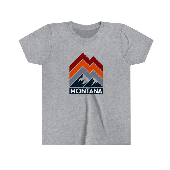 Montana Youth T-Shirt - Mountain Lines Montana Kid's TShirt