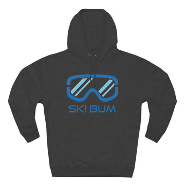 Buy charcoal-heather Premium Ski Bum Hoodie - Retro Unisex Sweatshirt - Ski Goggles