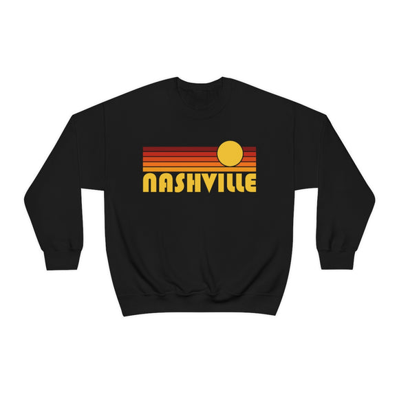 Nashville, Tennessee Sweatshirt - Retro Sunset Unisex