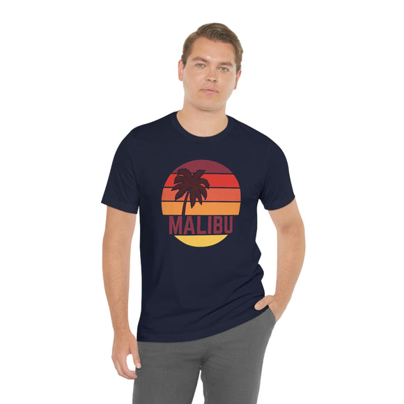 Malibu, California T-Shirt - Retro Palm Tree Unisex Malibu Shirt