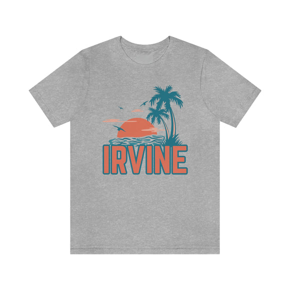 Irvine, California T-Shirt - Retro Palm Tree & Beach Unisex Irvine Shirt