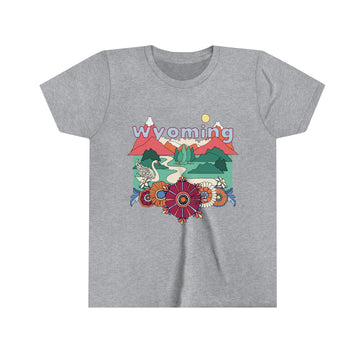Buy athletic-heather Wyoming Youth T-Shirt - Boho Wyoming Kid's TShirt