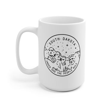 South Dakota Mug - State Design White Ceramic South Dakota Mug (11oz & 15oz)