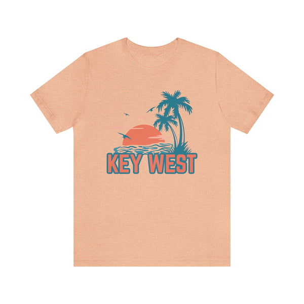 Key West, Florida T-Shirt - Retro Palm Tree & Beach Unisex Key West Shirt