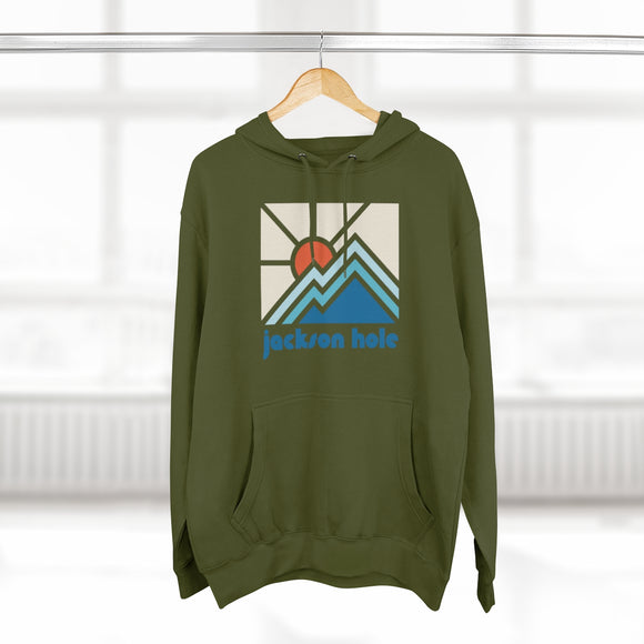 Premium Jackson Hole, Wyoming Hoodie - Min Mountain Unisex Sweatshirt