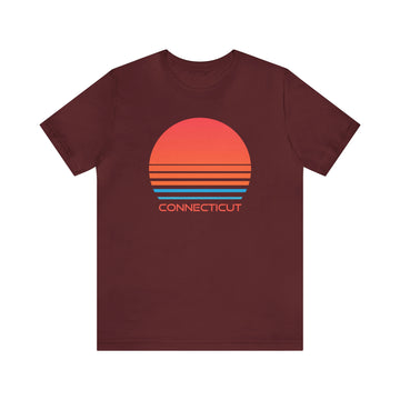 Buy maroon Connecticut T-Shirt - Retro 80s Unisex Connecticut Shirt