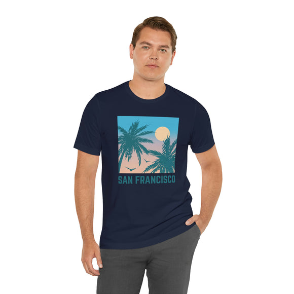 San Francisco, California T-Shirt - Retro Palm Tree & Beach Unisex San Francisco Shirt