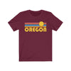 Oregon T-Shirt - Retro Sunrise Adult Unisex Oregon T Shirt