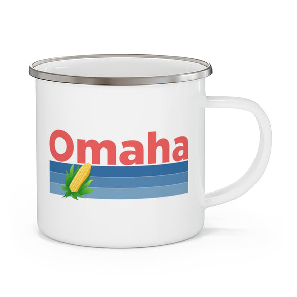 Omaha, Nebraska Camp Mug - Retro Corn Omaha Mug