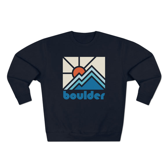 Premium Boulder, Colorado Crewneck Sweatshirt - Retro Unisex Sweatshirt