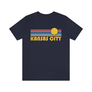Buy navy Kansas City, Missouri T-Shirt - Retro Sun Unisex Kansas City T Shirt