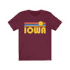 Iowa T-Shirt - Retro Sunrise Adult Unisex Iowa T Shirt