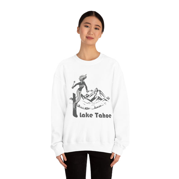 Lake Tahoe, California Sweatshirt - Vintage Style Ski Unisex