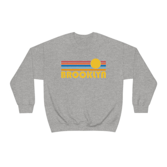 Brooklyn, New York Sweatshirt - Retro Sunrise Unisex