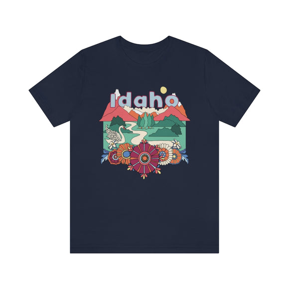 Idaho T-Shirt - Retro Mountain / Hippie Style Idaho Shirt
