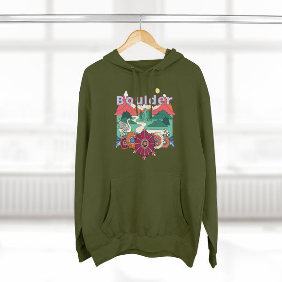 Premium Boulder, Colorado Hoodie - Boho Unisex Sweatshirt