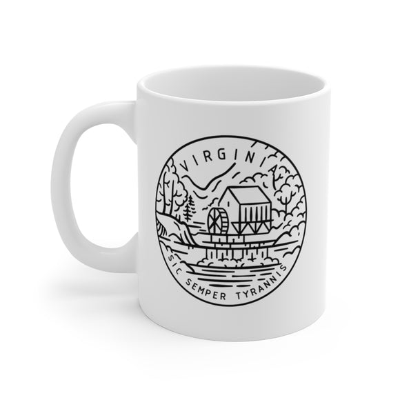 Virginia Mug - State Design White Ceramic Virginia Mug (11oz & 15oz)