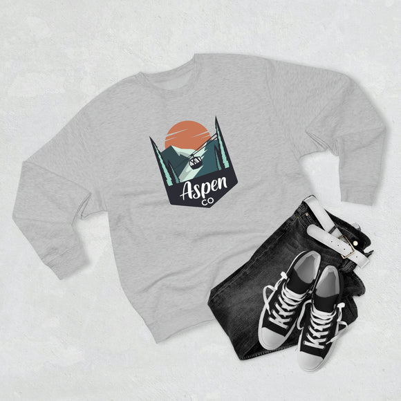 Premium Aspen, Colorado Crewneck Sweatshirt - Retro Unisex Sweatshirt
