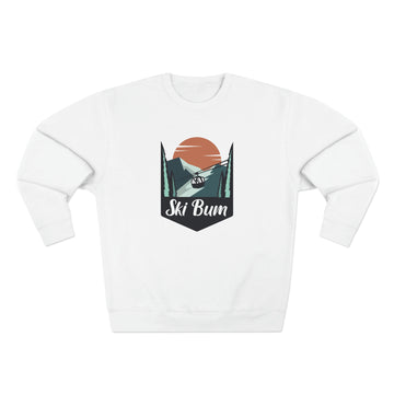 Buy white Premium Ski Bum Crewneck Sweatshirt - Retro Unisex Sweatshirt