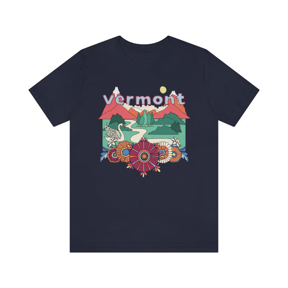 Vermont Shirt, Vermont Retro T-Shirt, Hippie Style Vermont tee, Vermont Mountain Shirt