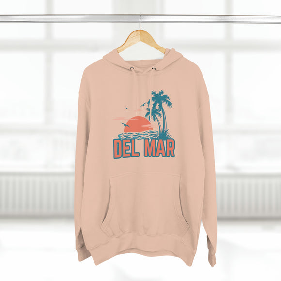 Premium Del Mar, California Hoodie Hoodie - Palm Tree Unisex Sweatshirt