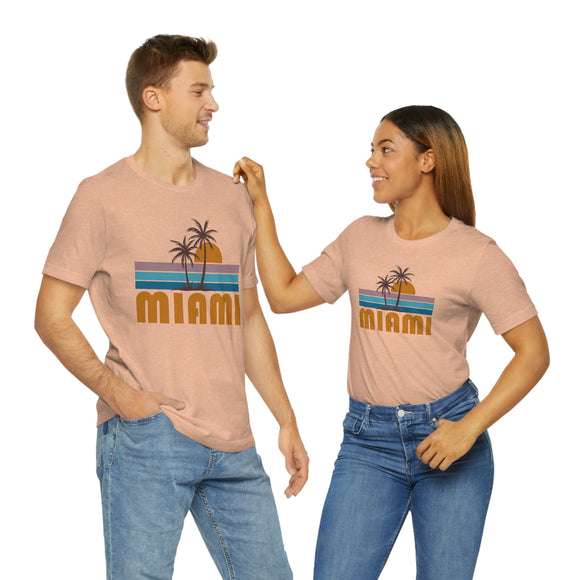 Miami, Florida T-Shirt - Retro Palm Tree Unisex Miami Shirt