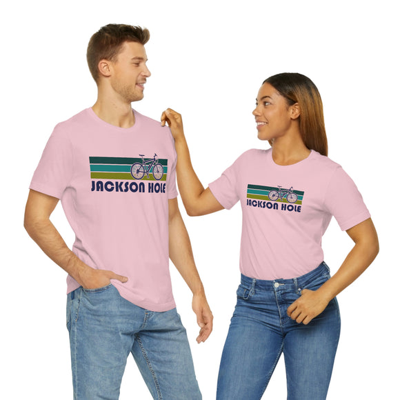 Jackson Hole T-Shirt - Retro Mountain Bike Adult Unisex Jackson Hole, Wyoming T Shirt