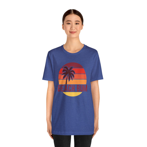 Beach Bum T-Shirt - Retro Palm Tree Unisex Beach Bum Shirt