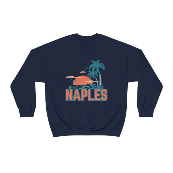 Naples, Florida Sweatshirt - Unisex Retro Palm Tree Crewneck Naples Sweatshirt